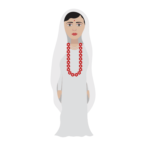 Transparent hindu woman in traditional attire png illustration