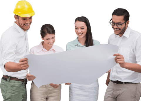 transparent architecture team reviewing blueprints - Download Free Stock Videos Pikwizard.com