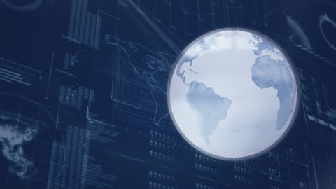 Global Data Network Visualization with Transparent World Globe