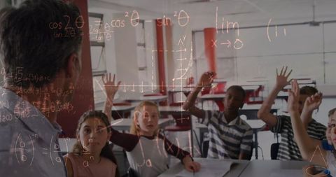 Interactive Math Lesson in Modern Classroom with Engaged Students