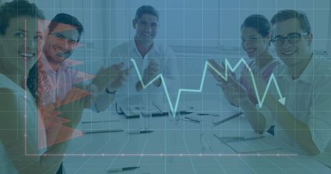 Diverse Team Applauding Successful Business Growth