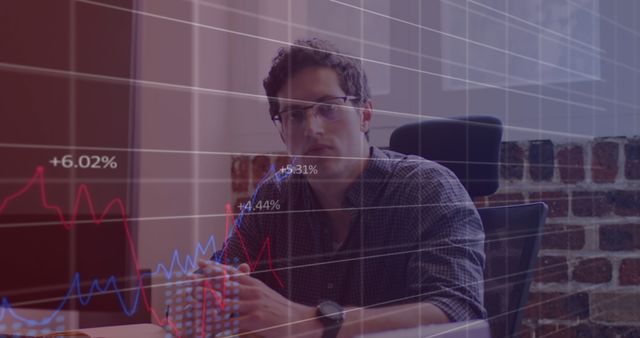 Business Analyst Reviewing Financial Data with Graphs Overlay - Download Free Stock Images Pikwizard.com