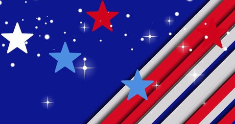 Patriotic Stars and Stripes Banner with Blue Background - Download Free Stock Images Pikwizard.com