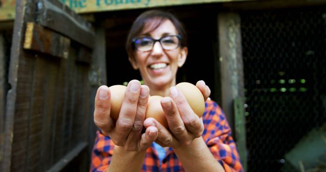 Organic Farmer Holding Freshly Gathered Eggs - Download Free Stock Images Pikwizard.com