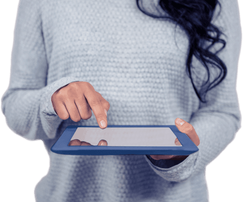 transparent image of woman using digital tablet in cozy sweater - Download Free Stock Videos Pikwizard.com