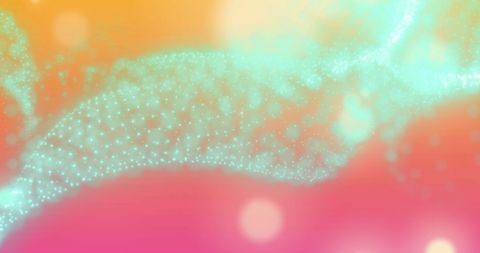 Glowing Neon Particles Over Gradient Background
