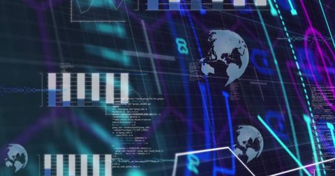 Digital Interface with Global Business Analysis - Download Free Stock Images Pikwizard.com