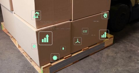 Sustainable Warehouse with Digital Interface Elements