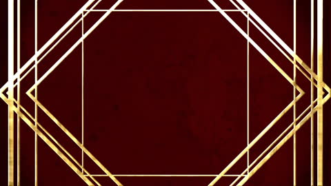 Golden Geometric Shapes on Luxurious Red Background