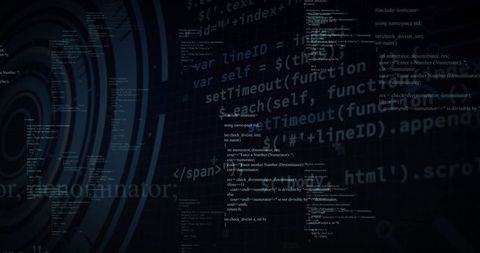 Abstract code background with javascript and c++ snippets