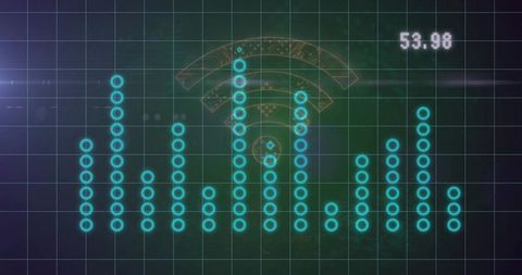 Futuristic digital analytics with wi-fi data visualization