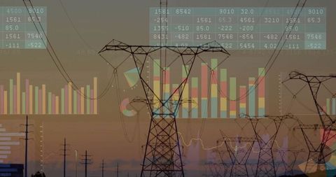 Energy Infrastructure Analytics Amid Sunset Silhouette
