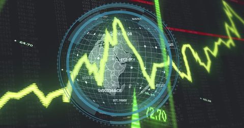 Global Financial Data Interface with Uptrending Arrow - Download Free Stock Images Pikwizard.com