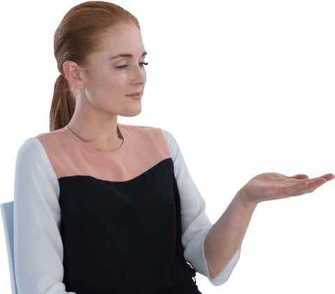 businesswoman displaying transparent product presenting empty palm - Download Free Stock Videos Pikwizard.com