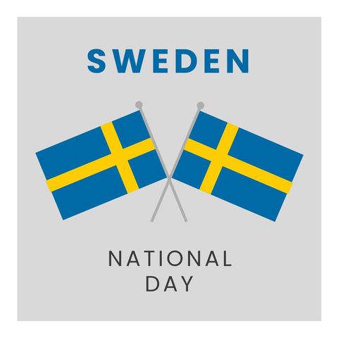 sweden national day celebration with two flags on grey background - Download Free Stock Templates Pikwizard.com