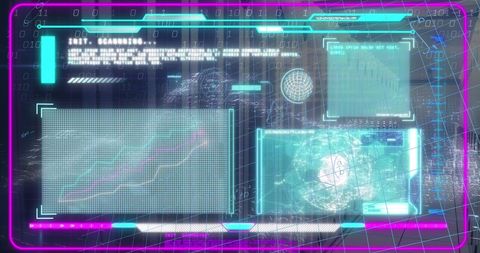 Futuristic Digital Interface with Data Processing Elements in Server Room - Download Free Stock Images Pikwizard.com