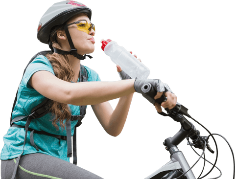 transparent cyclist drinking water sitting on mountain bike - Download Free Stock Videos Pikwizard.com