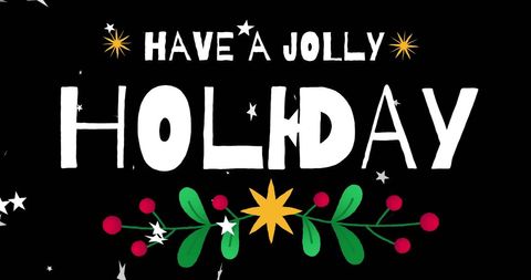 Festive jolly holiday message with falling stars