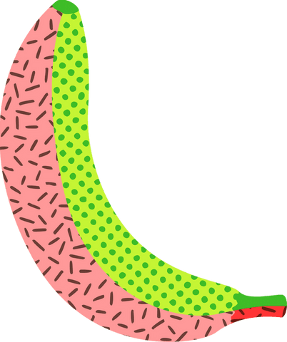 colorful split banana with transparent background minimalist design - Download Free Stock Videos Pikwizard.com