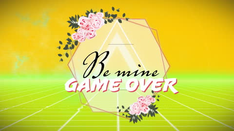 Digital Romance Game Over Interface with Floral Accent