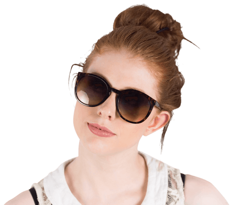 Transparent Image of Hipster Redhead Wearing Sunglasses