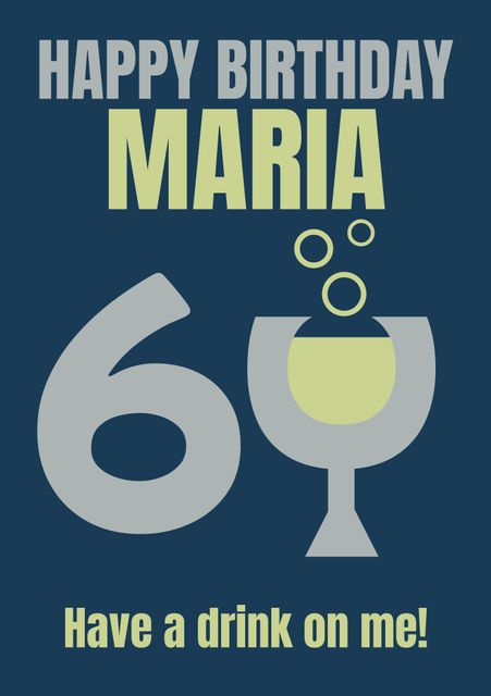 Happy Birthday Maria 60th Celebration Drink Invitation - Download Free Stock Videos Pikwizard.com