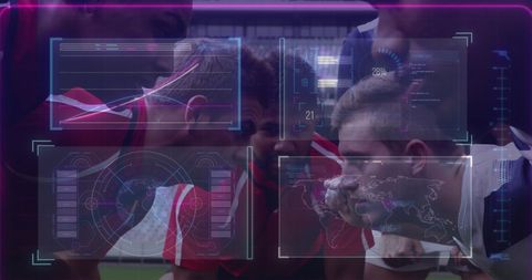 Innovative Digital Interface Over Rugby Players