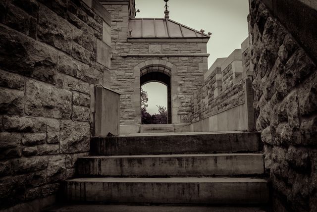 Ancient Stone Staircase Leading to Gothic Archway - Download Free Stock Images Pikwizard.com