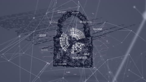 Cybersecurity and Data Encryption Lock Animation