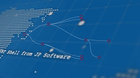 Digital Connections Over Global Network Map