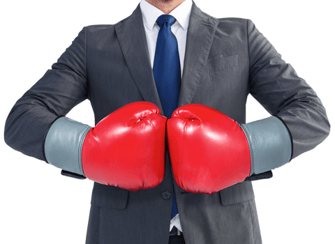 caucasian businessman wearing red boxing gloves on transparent background - Download Free Stock Videos Pikwizard.com