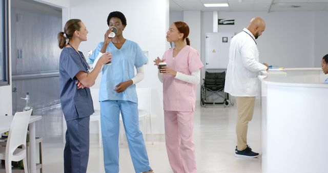 Healthcare Professionals Taking Coffee Break in Hospital - Download Free Stock Images Pikwizard.com