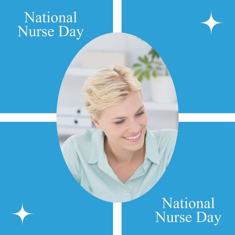 National Nurses Day Celebration Card with Smiling Nurse - Download Free Stock Templates Pikwizard.com