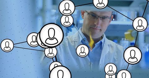 Caucasian Scientist with Network Connections in Laboratory - Download Free Stock Images Pikwizard.com