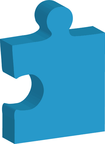 Blue puzzle piece transparent background illustration isolated