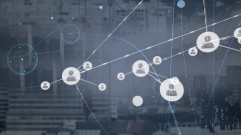 Digital Network in Futuristic Cityscape Conceptual Image