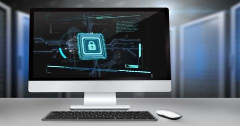 Enhanced Digital Security on Modern Desktop - Download Free Stock Images Pikwizard.com