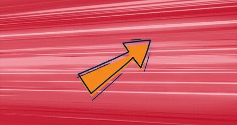 Dynamic Orange Arrow Indicating Progress on Abstract Background
