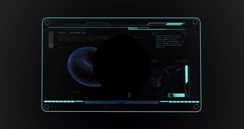 Futuristic Interface Display with Global Data Visualization