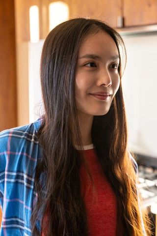 Young Woman in Home Kitchen with Stylish Interior