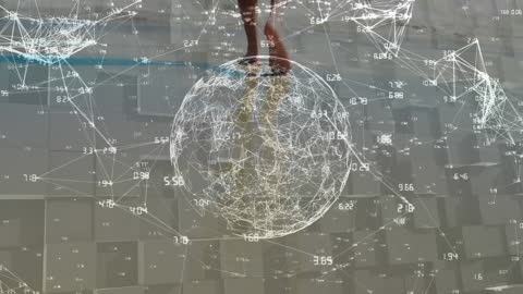 Abstract Digital Globe with Connecting Network Concept