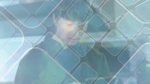 Futuristic Digital Interface Overlay on Business Professional