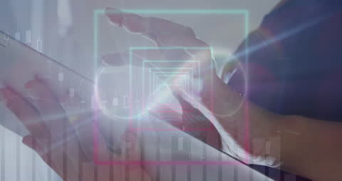 Abstract Data Visualization with Technology Concept