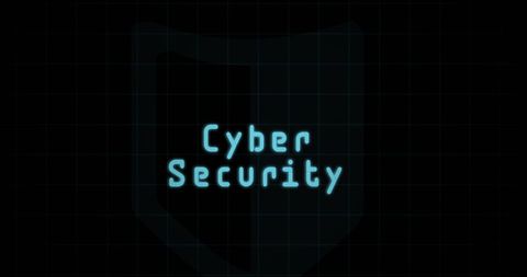 Cyber security concept with digital shield background