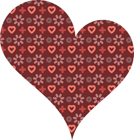 Abstract heart with geometric shapes transparent design