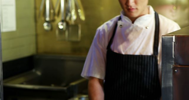 Professional Chef Preparing in Industrial Kitchen - Download Free Stock Images Pikwizard.com