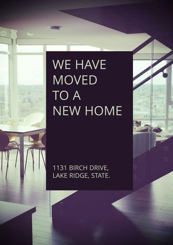 modern relocation announcement with stylish interior design - Download Free Stock Templates Pikwizard.com