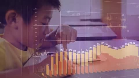 Child Engaging With Interactive Data Through Tablet