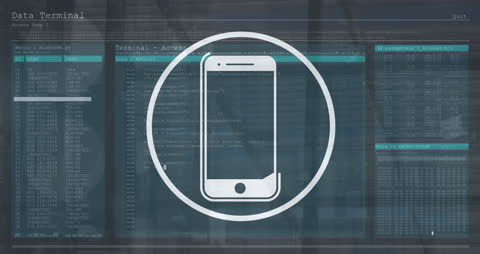 Smartphone Icon Displayed in Data Processing Office