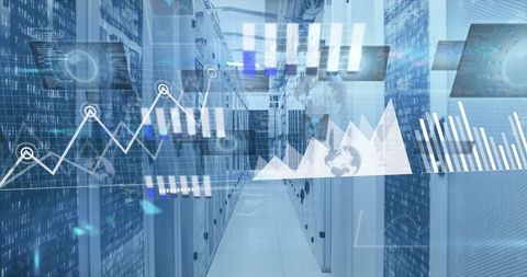 Digital Data Visualizations in Modern Server Room - Download Free Stock Images Pikwizard.com